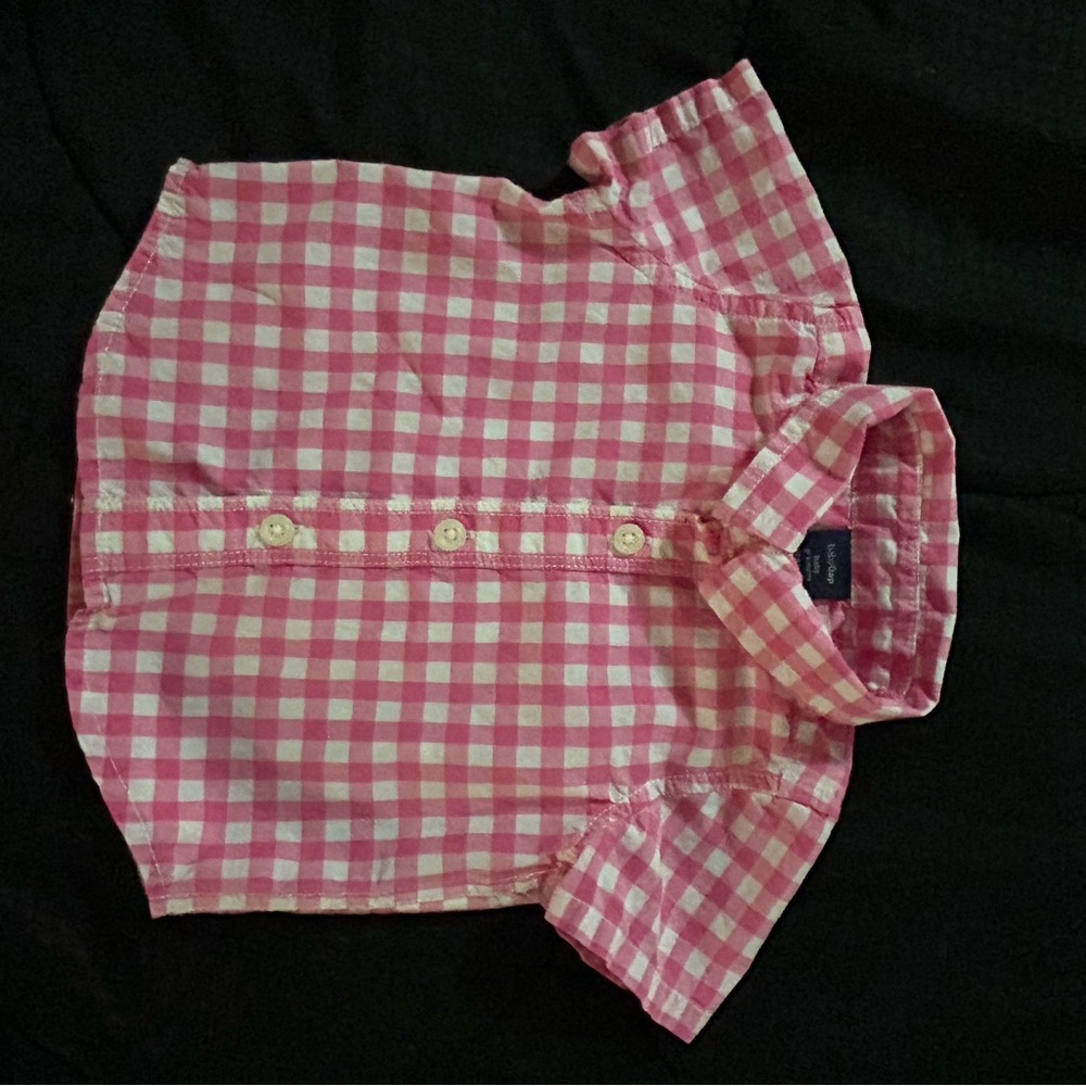 Gap Kids Pink Checkered Button-down